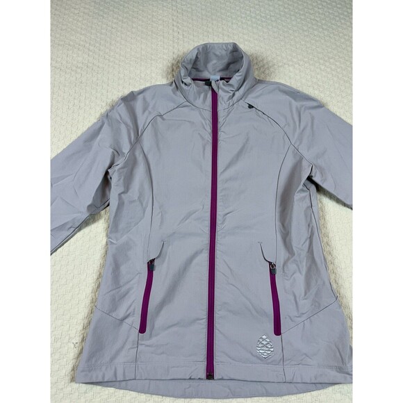 STIO Crester Softshell Jacket Full Zip | Gray Purple Trim | Women’s Size Small - Picture 3 of 16